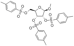 METHYL-2,3,5-TRI-O-(4-TOLYLSULPHONYL)-BETA-D-RIBOFURANOSIDE 구조식 이미지