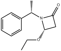 2-Azetidinone,4-ethoxy-1-[(1S)-1-phenylethyl]-,(4S)-(9CI) 구조식 이미지