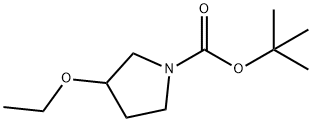 1-Pyrrolidinecarboxylicacid,3-ethoxy-,1,1-dimethylethylester(9CI) Structure