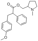 2-피롤리딘메탄올,1-메틸-,(3-(p-메톡시페닐)-2-페닐)프로피오네이트 구조식 이미지