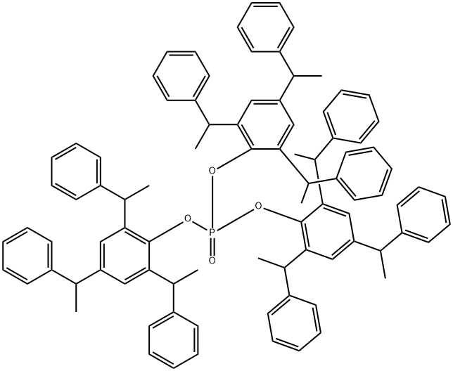 트리스[2,4,6-트리스(1-페닐에틸)페닐]포스페이트 구조식 이미지