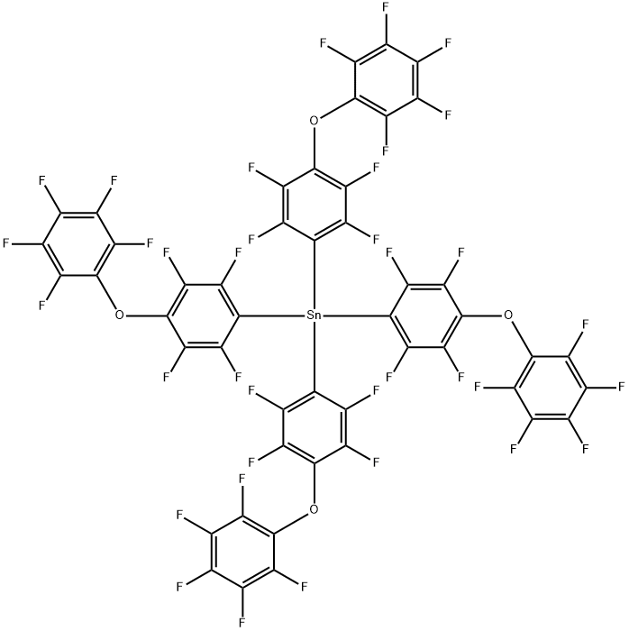 테트라키스(4-펜타플루오로페닐옥시페닐-2,3,5,6-테트라플루오로)스탄난 구조식 이미지