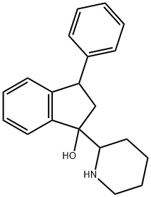 3-페닐-1-(2-피페리딜)-1-인다놀 구조식 이미지