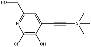 2-Chloro-6-methoxy-4-[2-(trimethylsilyl)ethynyl]-3-pyridinol 구조식 이미지