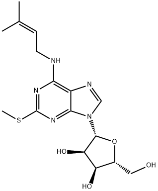 2-메틸티오-N-6-이소펜테닐아데노신 구조식 이미지