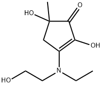 2-Cyclopenten-1-one, 3-[ethyl(2-hydroxyethyl)amino]-2,5-dihydroxy-5-methyl- (9CI) 구조식 이미지