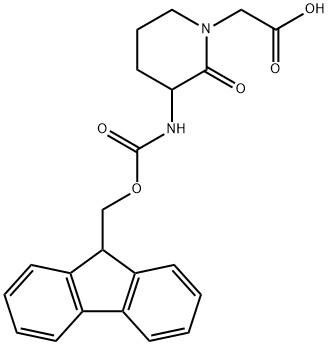 1-Piperidineaceticacid,3-[[(9H-fluoren-9-ylmethoxy)carbonyl]amino]-2-oxo-(9CI) 구조식 이미지