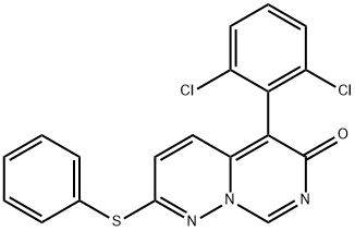 5-(2,6-DICHLOROPHENYL)-2-PHENYLSULFANYLPYRIDAZINO[6,1-F]PYRIMIDIN-6-ONE 구조식 이미지