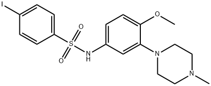 4-IODO-N-[4-METHOXY-3-(4-METHYL-1-PIPERAZINYL)PHENYL]BENZENESULFONAMIDE HYDROCHLORIDE 구조식 이미지