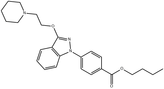 p-[3-(2-Piperidinoethoxy)-1H-indazol-1-yl]benzoic acid butyl ester Structure