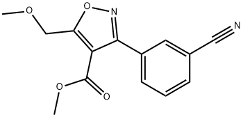 4-Isoxazolecarboxylicacid,3-(3-cyanophenyl)-5-(methoxymethyl)-,methylester(9CI) Structure