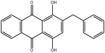 1,4-디히드록시-2-페닐메틸-9,10-안트라퀴논 구조식 이미지