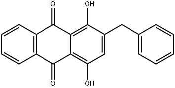 1,4-Dihydroxy-2-phenylmethyl-9,10-anthraquinone Structure