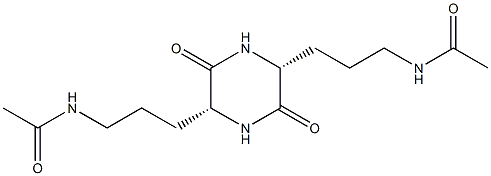 N-(3-(5-[3-(Acetylamino)propyl]-3,6-dioxo-2-piperazinyl)propyl)acetami de 구조식 이미지