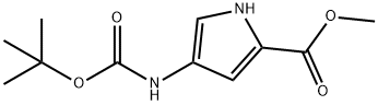 1H-Pyrrole-2-carboxylic acid, 4-[[(1,1-dimethylethoxy)carbonyl]amino]-, methyl ester 구조식 이미지