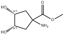 Cyclopentanecarboxylic acid, 1-amino-3,4-dihydroxy-, methyl ester, (1-alpha-,3-alpha-,4-alpha-)- (9CI) Structure