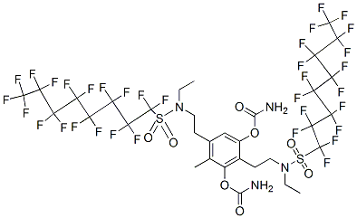 비스[2-[에틸[(헵타데카플루오로옥틸)술포닐]아미노]에틸](4-메틸-1,3-페닐렌)비스카르바메이트 구조식 이미지