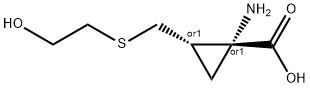 Cyclopropanecarboxylic acid, 1-amino-2-[[(2-hydroxyethyl)thio]methyl]-, Structure