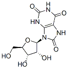 1H-Purine-2,6,8(3H)-trione, 7,9-dihydro-9-beta-D-ribofuranosyl- 구조식 이미지