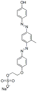 나트륨2-[p-[[4-[(p-히드록시페닐)아조]-o-톨릴]아조]페녹시]에틸황산염 구조식 이미지