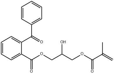 벤조산,2-벤조일-,2-하이드록시-3-(2-메틸-1-옥소-2-프로페닐)옥시프로필에스테르 구조식 이미지