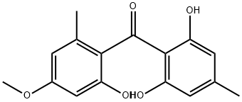 2,2',6-트리하이드록시-4'-메톡시-4,6'-디메틸벤조페논 구조식 이미지
