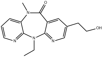 6H-Dipyrido[3,2-b:2',3'-e][1,4]diazepin-6-one,11-ethyl-5,11-dihydro-8-(2-hydroxyethyl)-5-methyl- 구조식 이미지