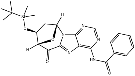3'-O-(T-BUTYLDIMETHYLSILYL)-5'-OXO-8,5'-CYCLO-2'-DEOXYADENOSINE 구조식 이미지
