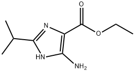 1H-Imidazole-4-carboxylicacid,5-amino-2-(1-methylethyl)-,ethylester(9CI) Structure