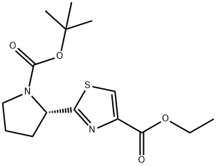 ethyl 2-(N-tert-butoxycarbonyl-2,4-pyrrolidinyl)thiazole-4-carboxylate Structure