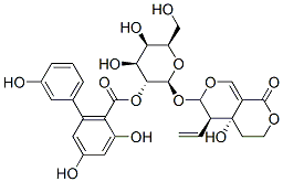 [(2S,3R,4S,5R,6R)-2-[[(1R,10R)-10-ethenyl-1-hydroxy-5-oxo-4,8-dioxabicyclo[4.4.0]dec-6-en-9-yl]oxy]-4,5-dihydroxy-6-(hydroxymethyl)oxan-3-yl] 2,4-dihydroxy-6-(3-hydroxyphenyl)benzoate 구조식 이미지