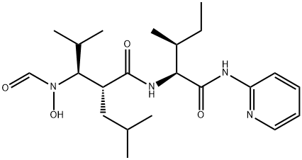 (2R,3S)-3-(formyl-hydroxy-amino)-4-methyl-2-(2-methylpropyl)-N-[(1S,2S)-2-methyl-1-(pyridin-2-ylcarbamoyl)butyl]pentanamide Structure