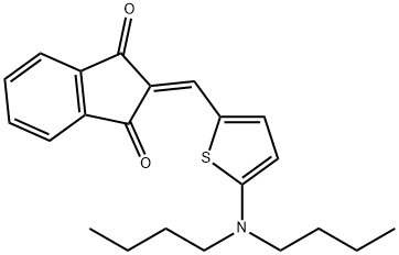 2-[[5-(DIBUTYLAMINO)-2-THIENYL]METHYLENE]-1H-INDENE-1,3(2H)-DIONE 구조식 이미지