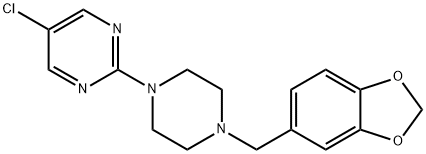 5-클로로-2-(4-피페로닐-1-피페라지닐)피리미딘 구조식 이미지