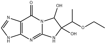 9H-Imidazo[1,2-a]purin-9-one,  6-(1-ethoxyethyl)-1,4,6,7-tetrahydro-6,7-dihydroxy-  (8CI) 구조식 이미지