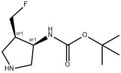 Carbamic acid, [(3R,4R)-4-(fluoromethyl)-3-pyrrolidinyl]-, 1,1-dimethylethyl Structure