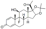 9-fluoro-11beta-hydroxy-16alpha,17-(isopropylidenedioxy)pregna-1,4-diene-3,20-dione  구조식 이미지