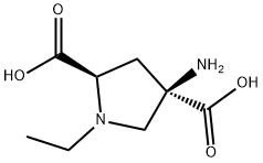 2,4-Pyrrolidinedicarboxylicacid,4-amino-1-ethyl-,(2R,4R)-(9CI) Structure