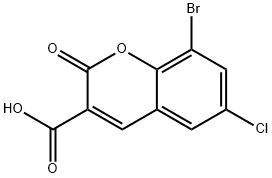 8-BROMO-6-CHLORO-2-OXO-2H-CHROMENE-3-CARBOXYLIC ACID 구조식 이미지
