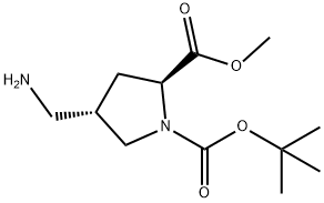 (2S,4S)-1-tert-butyl 2-Methyl 4-(aMinoMethyl)pyrrolidine-1,2-dicarboxylate 구조식 이미지