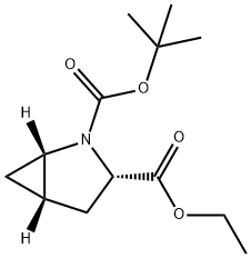 2-Азабицикло [3.1.0] гексан-2,3-дикарбоновая кислота, 2- (1,1-диметилэтил) 3-этиловый эфир, (1S, 3S, 5S) - структурированное изображение