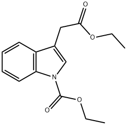 3-에톡시카르보닐메틸-인돌-1-카르복실산에틸에스테르 구조식 이미지