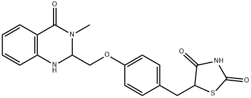 2,4-Thiazolidinedione, 5-[[4-[(1,2,3,4-tetrahydro-3-methyl-4-oxo-2-quinazolinyl)methoxy]phenyl]methyl]- 구조식 이미지