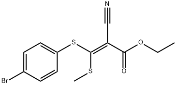 Ethyl3-(4-bromophenylthio)-2-cyano-3-(methylthio)acrylate Structure