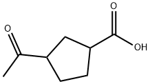 Cyclopentanecarboxylic acid, 3-acetyl- (9CI) Structure