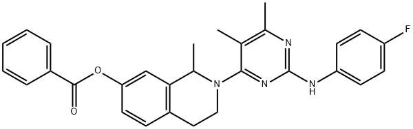 7-Isoquinolinol,  2-[2-[(4-fluorophenyl)amino]-5,6-dimethyl-4-pyrimidinyl]-1,2,3,4-tetrahydro-1-methyl-,  benzoate  (ester)  (9CI) Structure
