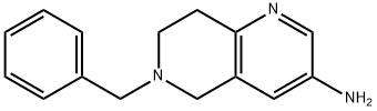 5,6,7,8-TETRAHYDRO-6-(PHEHYLMETHYL)-1,6-NAPHTHYRIDIN-3-AMINE Structure