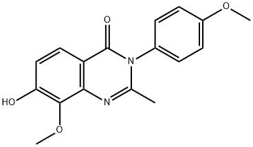 4(3H)-Quinazolinone,  7-hydroxy-8-methoxy-3-(4-methoxyphenyl)-2-methyl- Structure