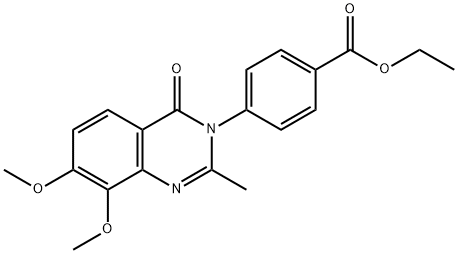 벤조산,4-(7,8-디메톡시-2-메틸-4-옥소-3(4H)-퀴나졸리닐)-,에틸에스테르 구조식 이미지