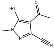 1H-Pyrazole-3-carbonitrile, 4-acetyl-5-hydroxy-1-methyl- (9CI) 구조식 이미지